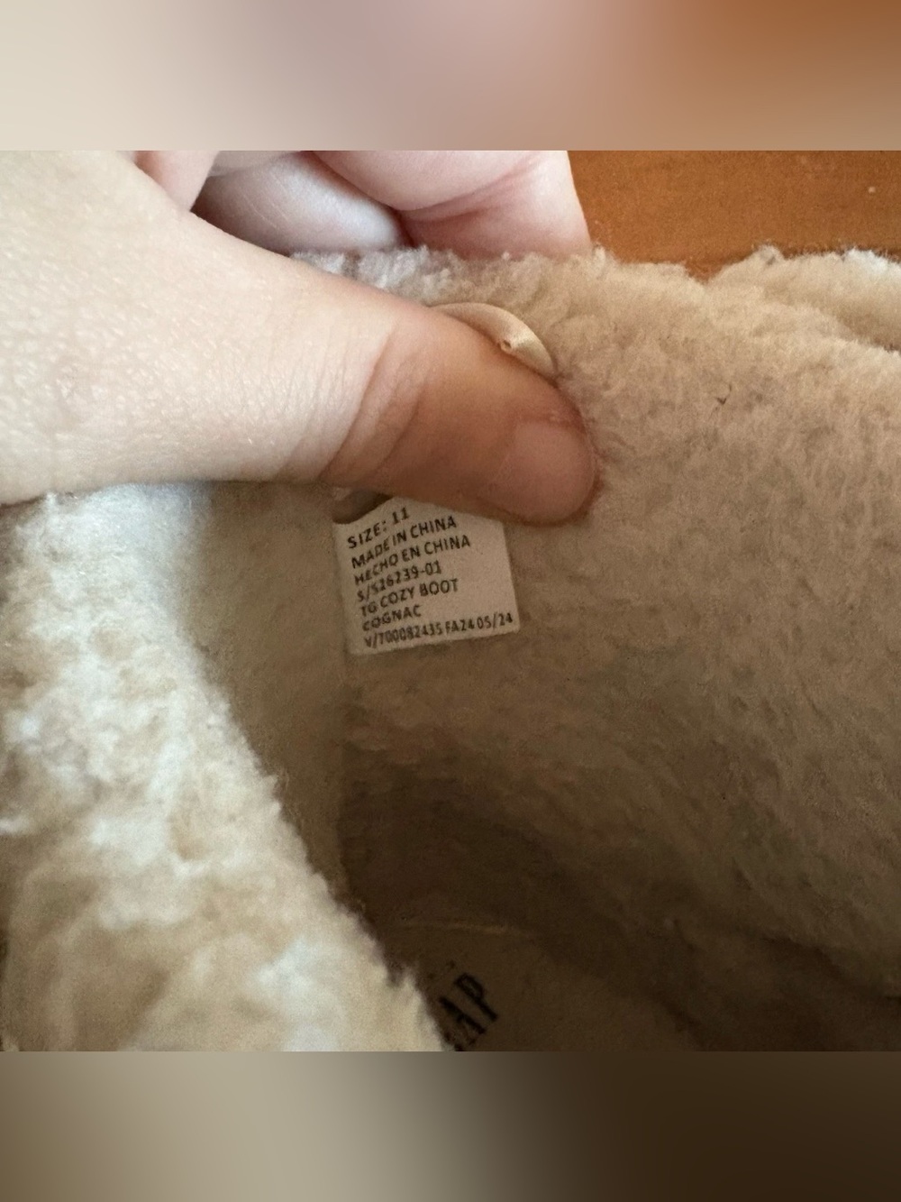 Gap Kids Tan Brown Faux Suede Sherpa Boots Fall Winter Unisex Toddler Size 11 - Picture 8 of 8